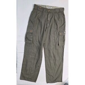 BUGLE BOY AUTHENTICS Vintage Men's Tapered Cargo LooseFit Pants  Brown 33x32 Y2K